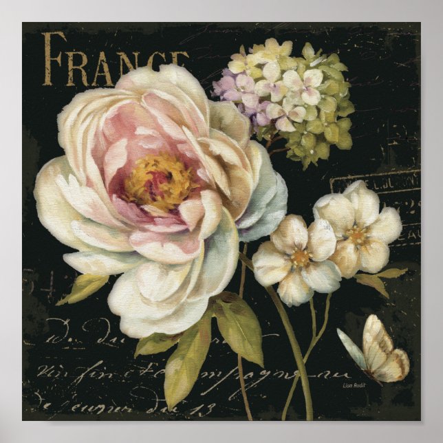 Flowers on Black Poster (Front)