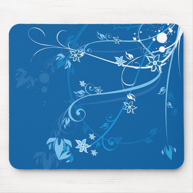 Flowers on Blue - Mousepad (Front)