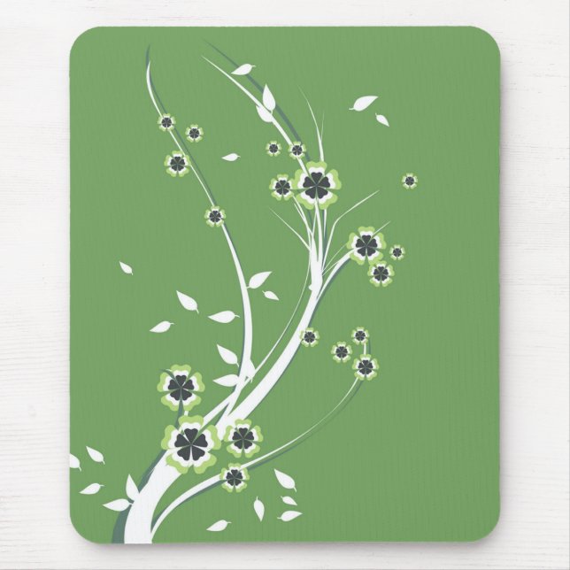 Flowers on Green - Mousepad (Front)