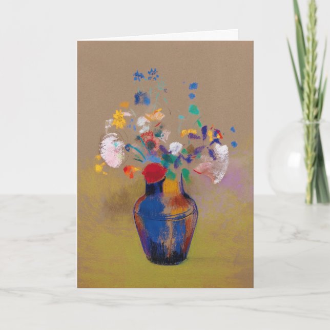 Flowers On Grey Background  Card (Front)