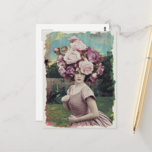 Flowers on Her Head Postcard