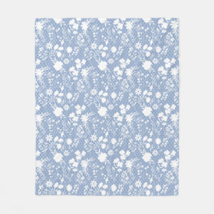 Flowers on net 01.bx4 Lblue BG Fleece Blanket