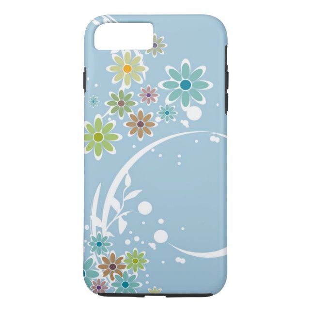Flowers on Pale Blue Case-Mate iPhone Case (Back)