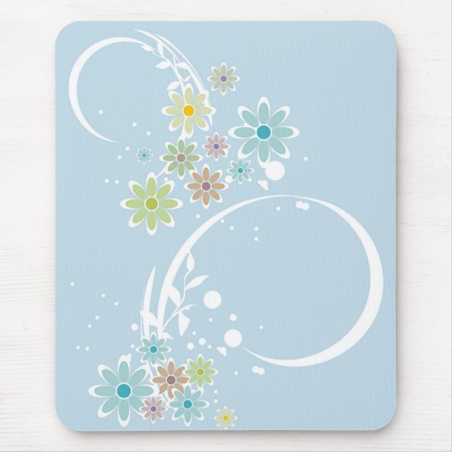 Flowers on Pale Blue - Mousepad (Front)