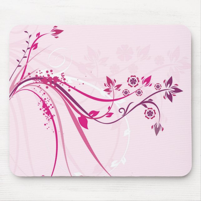Flowers on Pink - Mousepad (Front)