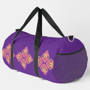 Flowers on Purple Large Duffle Bag