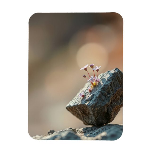 Flowers on Rock Magnet (Vertical)