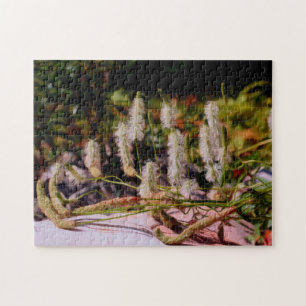 Flowers On Rock Oil Photo Painting  Jigsaw Puzzle