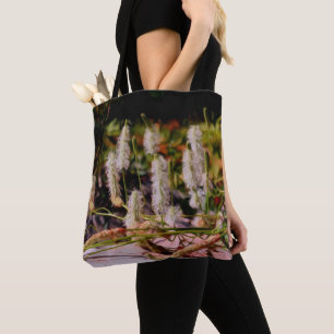 Flowers On Rock Oil Photo Painting  Tote Bag