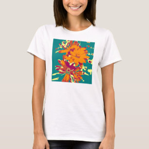 Flowers on the blue background T-Shirt