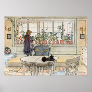 Flowers on the Windowsill, 1895 by Carl Larsson Poster