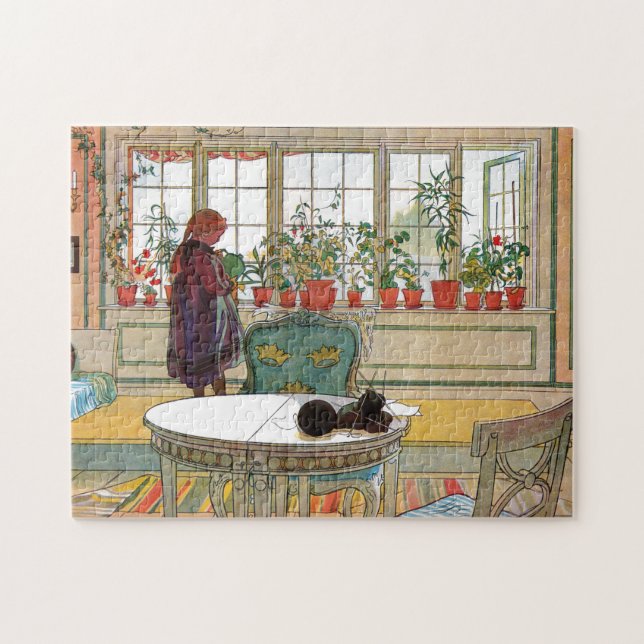 Flowers on the Windowsill by Carl Larsson Jigsaw Puzzle (Horizontal)