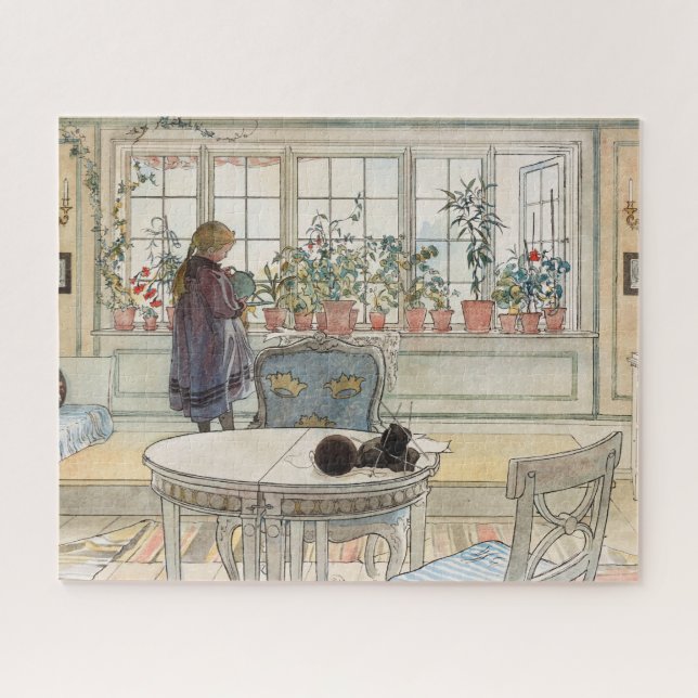 Flowers on the Windowsill by Carl Larsson Jigsaw Puzzle (Horizontal)