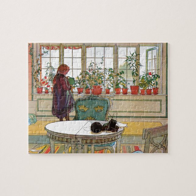 Flowers on the Windowsill by Carl Larsson Jigsaw Puzzle (Horizontal)