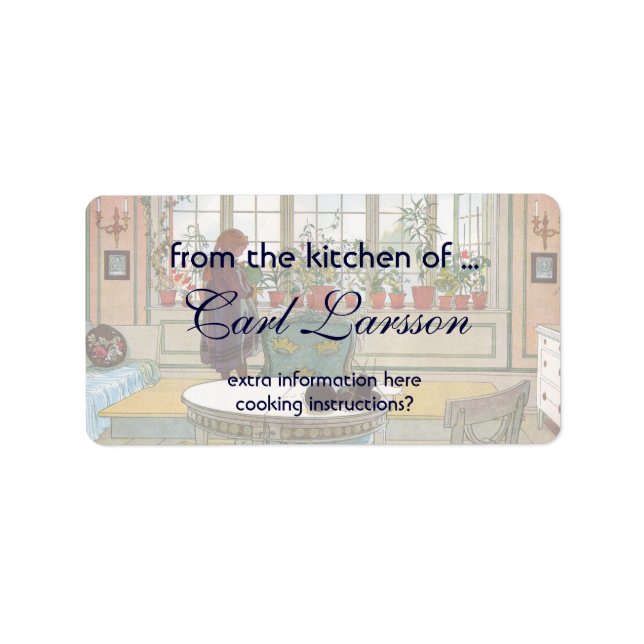 Flowers on the Windowsill by Carl Larsson Label (Front)