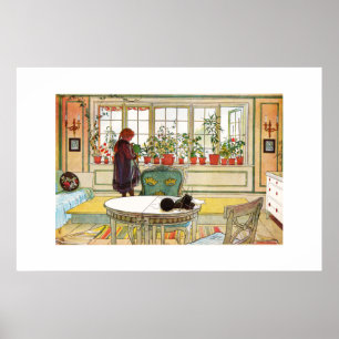 Flowers on the Windowsill by Carl Larsson Poster