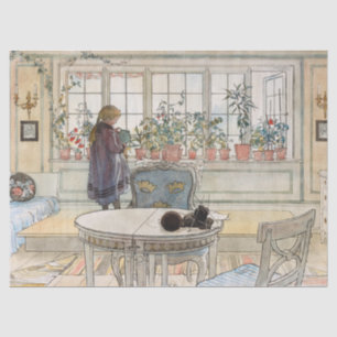 Flowers on the Windowsill by Carl Larsson Tissue Paper