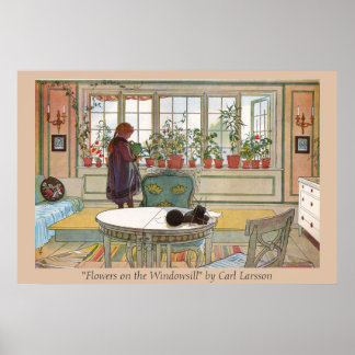 Flowers on the Windowsill Carl Larsson Art Print