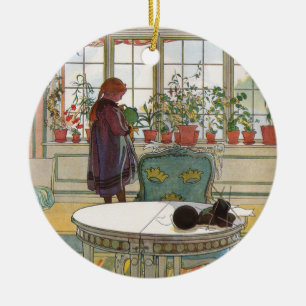 Flowers on the Windowsill From A Home Carl Larsson Ceramic Tree Decoration