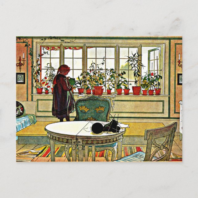Flowers on the Windowsill painting (2014 edit) Postcard (Front)