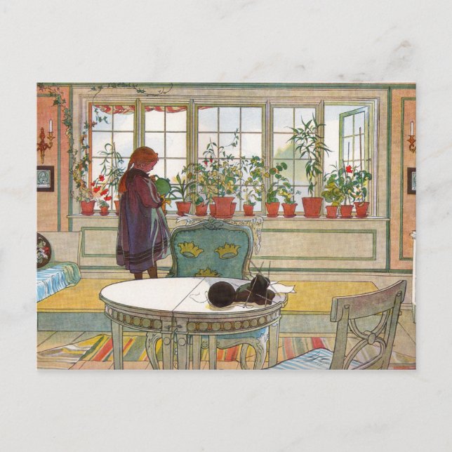 Flowers on the Windowsill Postcard (Front)
