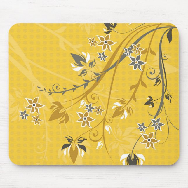 Flowers on Yellow - Mousepad (Front)