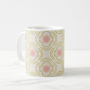 Flowers or eyes - neutral gold and pink coffee mug