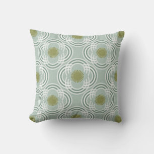 Flowers or eyes - neutral green cushion
