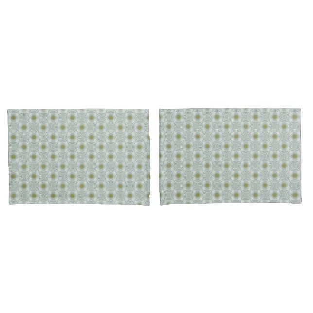 Flowers or eyes - neutral green pillowcase (Front-Set)
