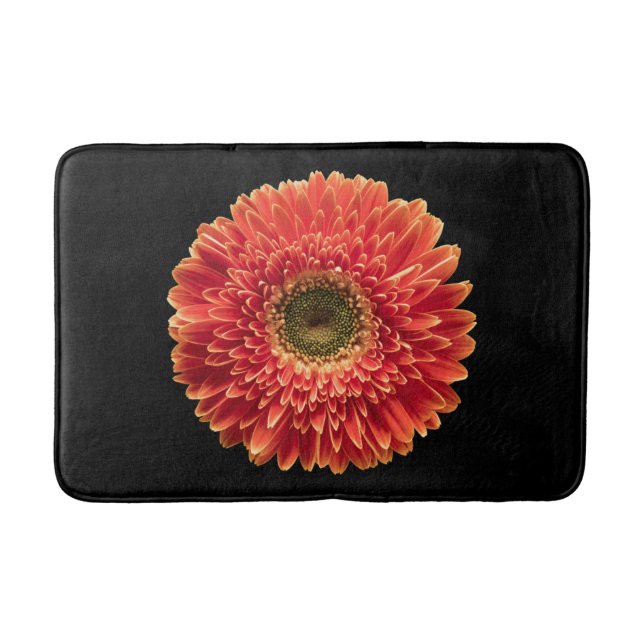 Flowers | Orange Gerbera Daisy Bath Mat (Front)