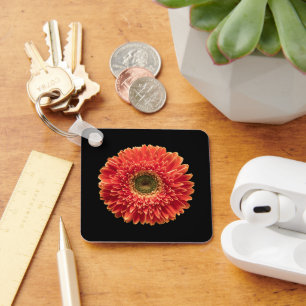 Flowers Orange Gerbera Daisy Key Ring