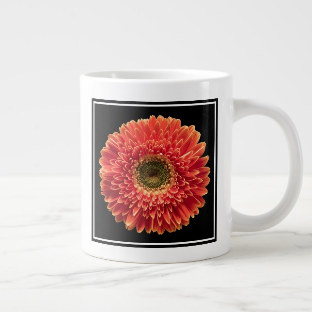 Flowers | Orange Gerbera Daisy Large Coffee Mug (Right)