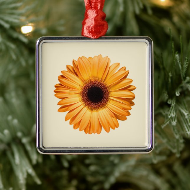 Flowers | Orange Gerbera Metal Tree Decoration (Tree)
