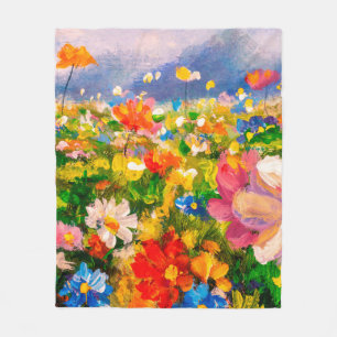 Flowers paintings monet painting claude impression fleece blanket