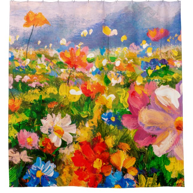 Flowers paintings monet painting claude impression shower curtain (Front)