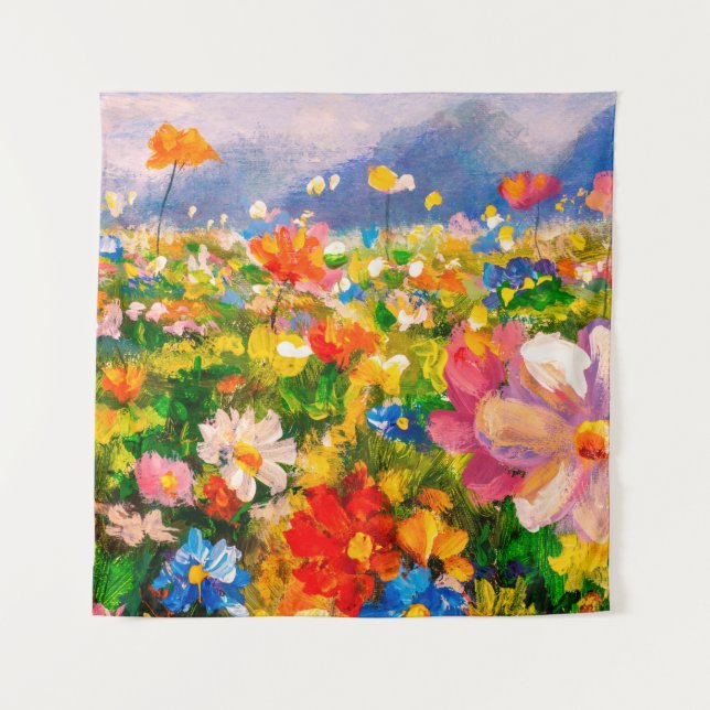 Flowers paintings monet painting claude impression tapestry (Front)