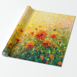 Flowers paintings monet painting claude impression wrapping paper