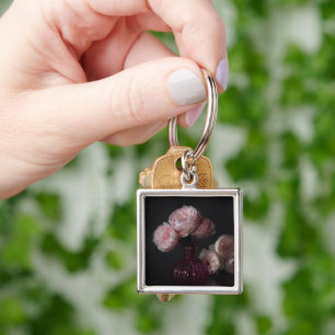 Flowers   Pale Pink Peonies in Vase Key Ring