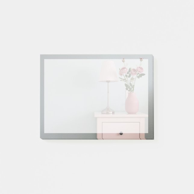 Flowers | Pale Pink Roses on Nightstand Post-it Notes (Front)
