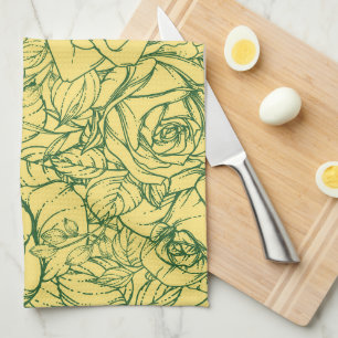 Flowers Pattern 15 Tea Towel