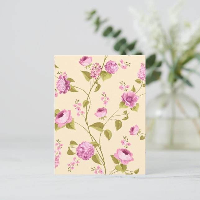 Flowers Pattern 16 Holiday Postcard (Standing Front)