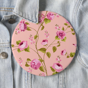Flowers Pattern 17 6 Cm Round Badge