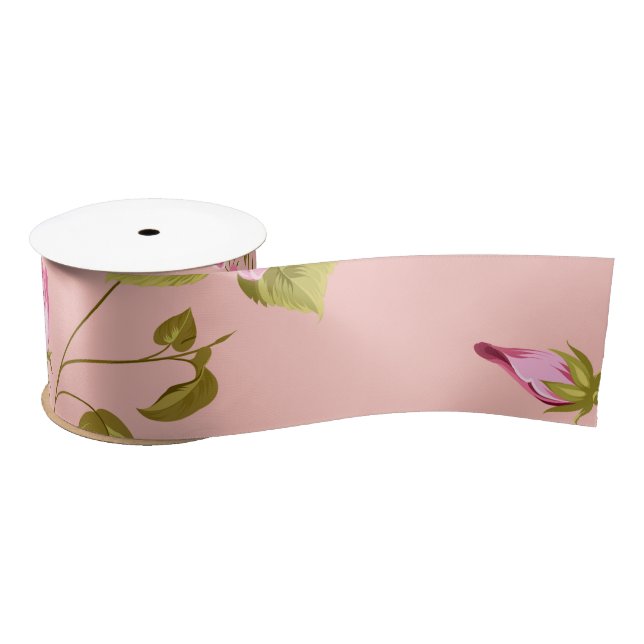 Flowers Pattern 17 Satin Ribbon (Spool)