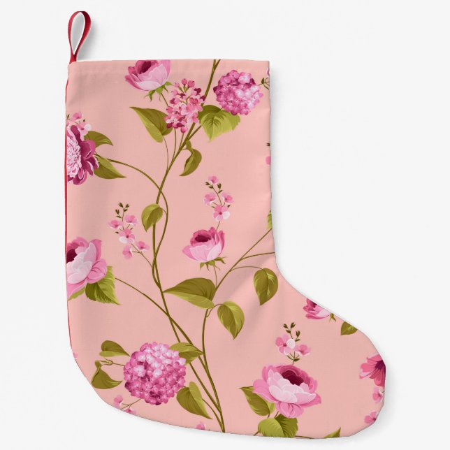 Flowers Pattern 17 Small Christmas Stocking (Front)