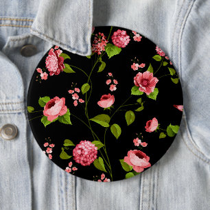 Flowers Pattern 18 6 Cm Round Badge