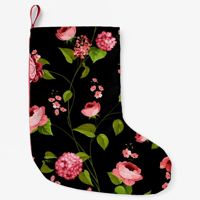 Flowers Pattern 18 Small Christmas Stocking (Front)