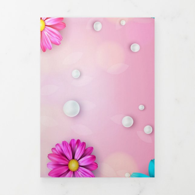 Flowers Pattern 7 Tri-Fold Holiday Card (Cover)