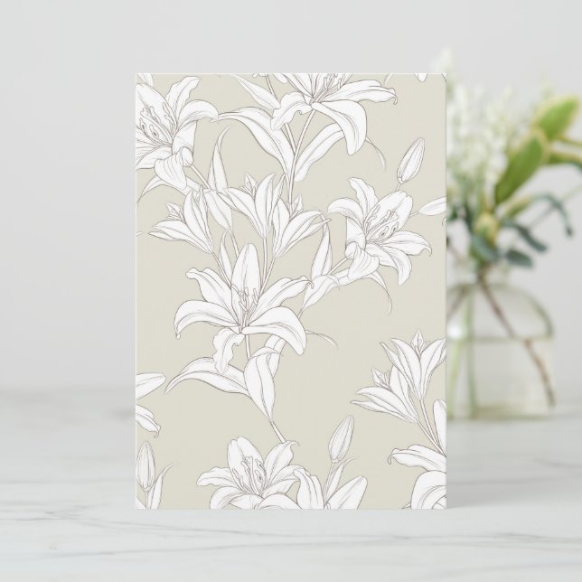 Flowers Pattern 9 Thank You Card (Standing Front)
