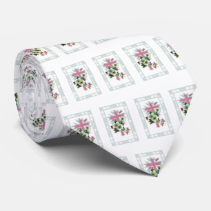 Flowers Pattern And Cross Tie