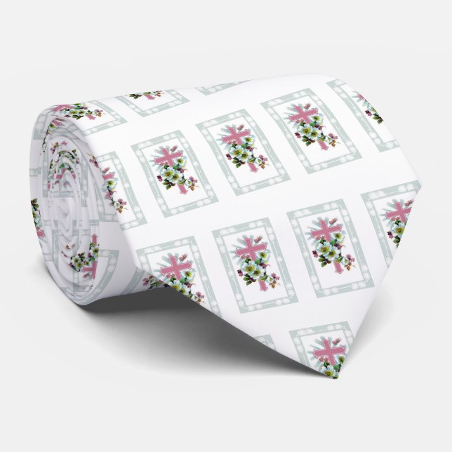 Flowers Pattern And Cross Tie (Rolled)